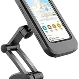 Bike Phone Mount Waterproof Cell Phone Holder 360 Rotation Motorcycle Smartphone Case Universal Bicycle Handlebar Sensitive Touch Screen Fit Below 4-7.2 Inches Smartphone (Black)-picture-32