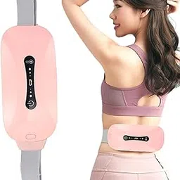 BLACK VENOM Portable Cordless Heating Pad Electric Waist Belt With 3 Heat Levels And 3 Massage Modes For Menstrual Cramps Back Pain And Abdominal Relief USB Rechargeable Heating Belt For Women image 1