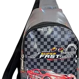 Kids Chest Bag, Car Theme Shoulder Messenger Bag (1 pcs) Crossbody Sling Bag, Chest Sling Bag, Chest Bag Travel Hiking Gift for Men Boys, Zipper Closure-image-62