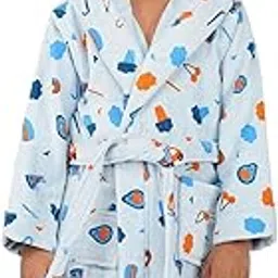 Rangoli 100% Cotton Kids Printed Bathrobe, 400 GSM | Ultra Soft, Hooded Bathrobe for Boys and Girls with 2 Pockets and Adjustable Belt | Luxurious Gown Bathrobe for Kids-picture-52