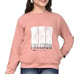 FNOCKS Fleece Round Neck Printed Sweatshirt for Girls-picture-25