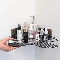 Self-Adhesive Metal Bathroom Corner Rack Storage Shelves, Bathroom Storage Rack Corner, Stainless Steel Bathroom Corner Shelf Organizer Storage(Pack 1)|Type -762 for Home and Kitchen-picture-28