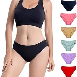 Women's Cotton Bikini Panties, Super Combed Hipster Mid Waist Full Coverage Stretch Cool Underwear for Women Breathable Chaddi for Women-image-86