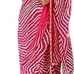 skycraft x 60gms Georgette Lehriya bandhani fancy saree with lace and blouse-picture-21