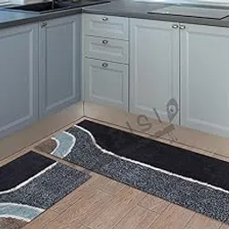 WARISI@ Kitchen Runner | Luxury Kitchen Floor Door Mat Runner | Doormat for Kitchen | Cotton Border Kitchen Set | Door Mat & Kitchen Runner | 2 Pcs | Multicolour (MS Design-2)-picture-15