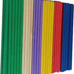 Studio Regal pack of 60 Pcs Colourful round Bamboo Sticks/ Lolipop/Kulfi Popsicles in 6 Colours (Yellow, Red, Violet, Green, Dark Blue and Natural). Ideal for Art & Craft, DIY, Model Making and Creative Projects(Length 140 mm and diameter 5mm, 10 Pcs of each colour)-picture-39