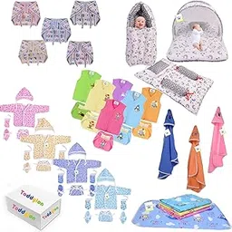 Toddylon 51 in 1 Baby Complete Daily Items Combo New Born Gift Set Pack for Baby Boys and Baby Girls (Multicolour, 0-6 Months)-picture-50