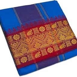 vimayam Pure Cotton Colour Dhoti, 6 Inch Border Cotton 4 Meter Dhoti and 2.25 Meter Towel Set-picture-23
