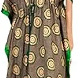 evolove Women's Viscose Liva Long Kaftan Maxi Night Gown Nighty Dress, Super Soft Comfortable (Kaftan)-picture-49
