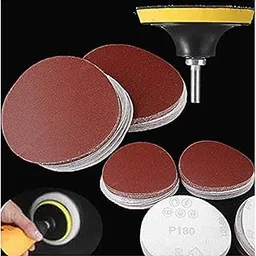 Diy Crafts 10864 India 160 3" Sanding Sander Sandpaper Grit 800 Self Adhesive Round Sand, Backer Pad & M10 Drill Adapter, Multicolor, 7 Piece-picture-21