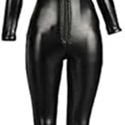 TRENDIVIBE 1/6 Scale Women Clothes Black Faux Leather Jumpsuit-picture-40