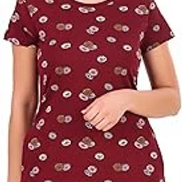 stories.label Women 100% Cotton Printed Long Tshirt Dress in Knee Length Includes Plus Sizes, Regular Fit and Half Sleeves (Sizes Small -5XL)-picture-22