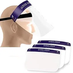 Glider Premium Protective Foamless Reusable Safety Face Shield, 90 Degree Movable (pack of 3)-image-96