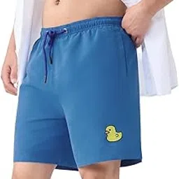the souled store Swin Shorts: Men and Boys Drawstring Waist Polyester Regular Fit Quick-Dry Lightweight Swim Shorts-picture-25