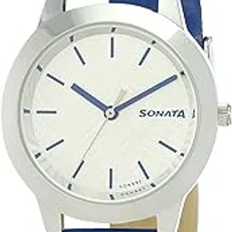 Sonata Splash White Dial Women Analog Watch With Leather Strap-NR87019SL15-image-54