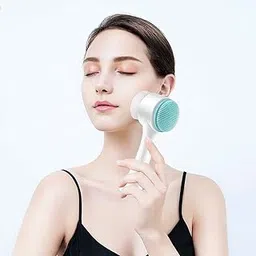 Manual Facial Cleansing Brush, 2-in-1 Skin Care face Brush, Silicone Facial Scrubber, Manual Dual Face Wash Brush for Deep Pore Exfoliation Massaging-image-61