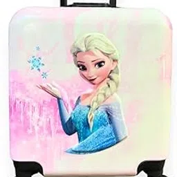 evopram Premium Edition Kids Travel Trolley Bag, 4 Wheels, Hard Polycarbonate Lightweight Case, 360 Degree Wheeling System, Suitcase for Kids (Pink-Frozen Elsa)-picture-36