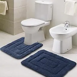 Saral Home Cotton Anti Slip Bathmat Set with Contour | Washable, Non-Slip & Quick-Drying Mats for Home/Kitchen/Office | Soft & Super Absorbent Mats for Shower (Blue, 45x60 cm & 45x50 cm)-image-37