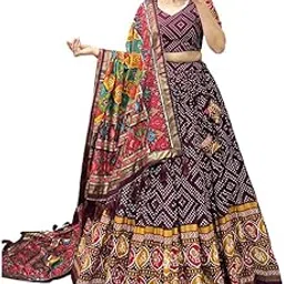 harivar Women's Silk Lehenga Choli Set (JIVIKA-Wine_Purple_Free Size)-picture-37
