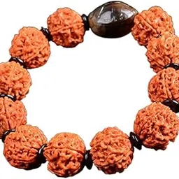 kalamkarix Rudraksha Bracelet, 5 Mukhi Panchmukhi Rudraksha Mala for Meditation and Spiritual Rituals, Handmade Beads for Yoga Practitioners and Hindu Devotees-picture-19