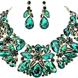 gehney joy of jewels Gehney JN93: Luxury Multicolor Gemstones Jewellery Set for Women | Necklace & Earrings jewellery set for women | Indian Statement Necklace Set | Wedding Party Festival Gift for Her-picture-34