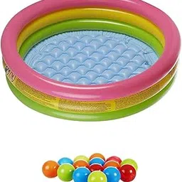 Kids 2-in-1 Ball & Water Play Pool (20"x7") - Inflatable Toddler Pool with 25 Plastic Balls | Indoor/Outdoor Summer Fun for Babies & Children | Non-Toxic PVC Material-picture-28