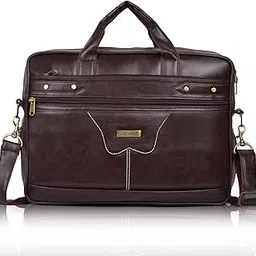 Veneer Men's 15.6 Inch Waterproof Synthetic Leather Computer Laptop Messenger Bag Briefcase Satchel Shoulder Bag (Brown, Large)-picture-30