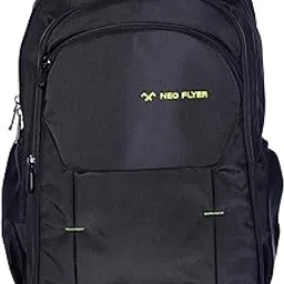neo flyer Unisex Laptop Backpack | 25L Water-Resistant Polyester Bag with 4 Compartments & Side Water Bottle Holder | Ideal for Work, Travel & School image 1