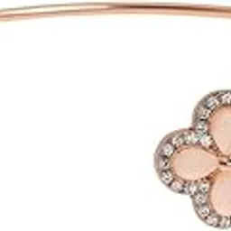 plus jewellery trendy rose gold plated flora design with shimmering stone stud cuff bracelet, Kada bracelet for women and girls.-image-50