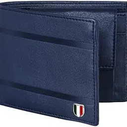 Men Casual Brown Genuine Leather Card Holder (5 Card Slots) (Blue) image 1