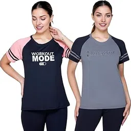 white moon Gym T Shirt for Women Workout, Dry Fit, Quick Dry Running T Shirts (Pack of 2)-picture-35