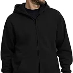 parona Men Solid Regular Fit Full Zip Hooded Neck Sweatshirt-picture-26