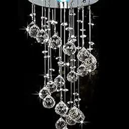 CRYSTA WORLD K9 Crystal Chandelier Spiral for Living Room/Bedroom, (Antique, 23"(58.5 cm))(AC/DC)-picture-62