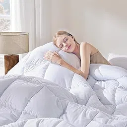 DOWNCOOL Down Alternative Quilted Comforter- White Lightweight Duvet Insert or Stand-Alone Comforter with Corner Duvet Tabs, Full-picture-38