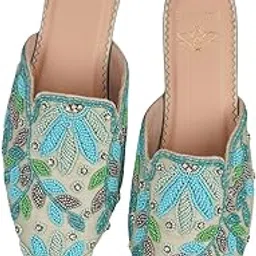 radiarte Silk Whispering Skies Mules (Flats) for Women & Girls | Comfortable Lightweight | Pastel Green-picture-28