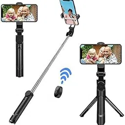 Lecherous XT-02 3 in 1 Extendable Selfie Stick Bluetooth Tripod Selfie Stick Aluminium Rod Monopod Lightweight Detachable Remote Shutter Compatible iPhone & Androids-picture-19