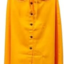 Codaisy Women's Ethnic Fashion Plain Solid Cotton A-Line Front Buttoned Long Maxi Skirt with Belt-picture-58