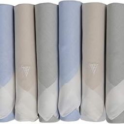 van heusen Men's Casual Style Cotton Pastle Handkerchief With Brand Logo (Pack Of 6), Assorted, 45 cm X 45 cm-picture-1