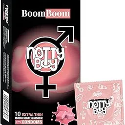 NOTTY BOY Ultra Thin Bubblegum Condom For Men | Flavoured For Oral Joy, Smells Good, Natural, Lubricated - 10 Units (Pack of 1)-image-80