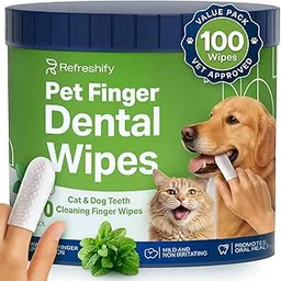 REFRESHIFY Pet Finger Dental Teeth Wipes 100 Count-picture-63