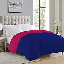 FURNI STUDIO Reversible Microfiber Ac Comforter | 250 GSM Soft Microfibre Single Bed Quilt Blanket for Winter | Duvets/ac Comforter for Single Bed (60 X 90 Inch, Blue-Pink)-picture-22