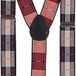 riyasat Men's Checkered Pattern 3-Clip Suspenders | Stretchable Spandex Fabric 1-Inch Wide Belt and 155 cm Length Suspendor for Shirts | (Red & Blue)-picture-11