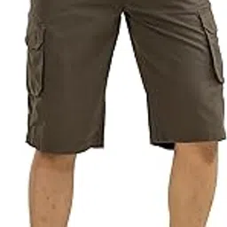 belano Men's Olive Cotton Regular Fit Cargo Long Shorts-picture-22