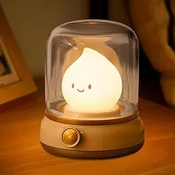 Cute Kerosene Lamp,Kids Flameless Candle Light,Outdoor Camping Candle Lights,Retro Rotary Button Adjustable Dimmable Rechargeable Night Light for Boys,Girls,Teenager Kids Bedroom (Yellow)-picture-10