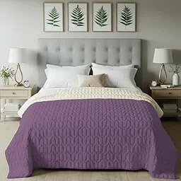 Urban Space Ultra Soft Quilted Winter Solid Comforters for Single Bed | 200 GSM | Fluffy Microfibre Reversible Solid AC Blanket/Duvet for Luxury (Plum & Pearl - 58 X 88 Inches or 145 cm X 225 cm)-image-15