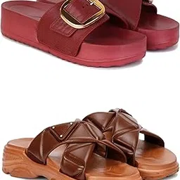 DRACKFOOT Women's Sandals | Lightweight Wear| Stylish & Easy to Wear For Women'S GR-SAN-(2-COMBO)-1996-1890-picture-13