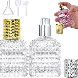 KOWVOWZ Refillable Clear Glass Fine Mist Empty Spray Perfume Bottles, Atomizer Spray Bottle With 2 Free kinds of perfume dispenser (30ml Silver cap and 30ml Gold cap)-picture-30