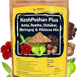 medicoexperts KeshPoshan Plus (250gm) Bringraj Powder,Hibiscus Powder, Amla Powder, Shikakai Powder, Reetha Hair Pack for Hair Growth & Shine, HairFall, Split Ends, Dryness - Anti-Dandruff-picture-12