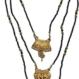 Mangalsutra Set for Women – Traditional Black Beads Copper Necklaces, Adjustable Chains, Lightweight & Stylish Jewelry – 3 Pcs Combo-picture-28