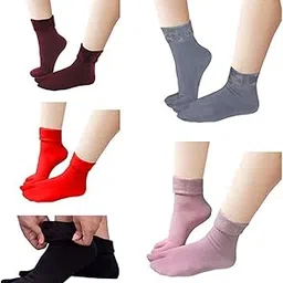 befall Women's Ankle Length Fluffy Socks, Thumb Thermal Socks, Winter Thick Slipper Socks, inside fur socks, Premium Snow Warm Fur Cashmere Velvet socks for Women's and Girls free size-picture-54
